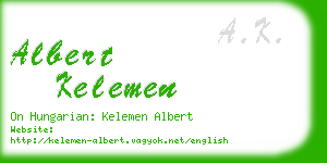 albert kelemen business card